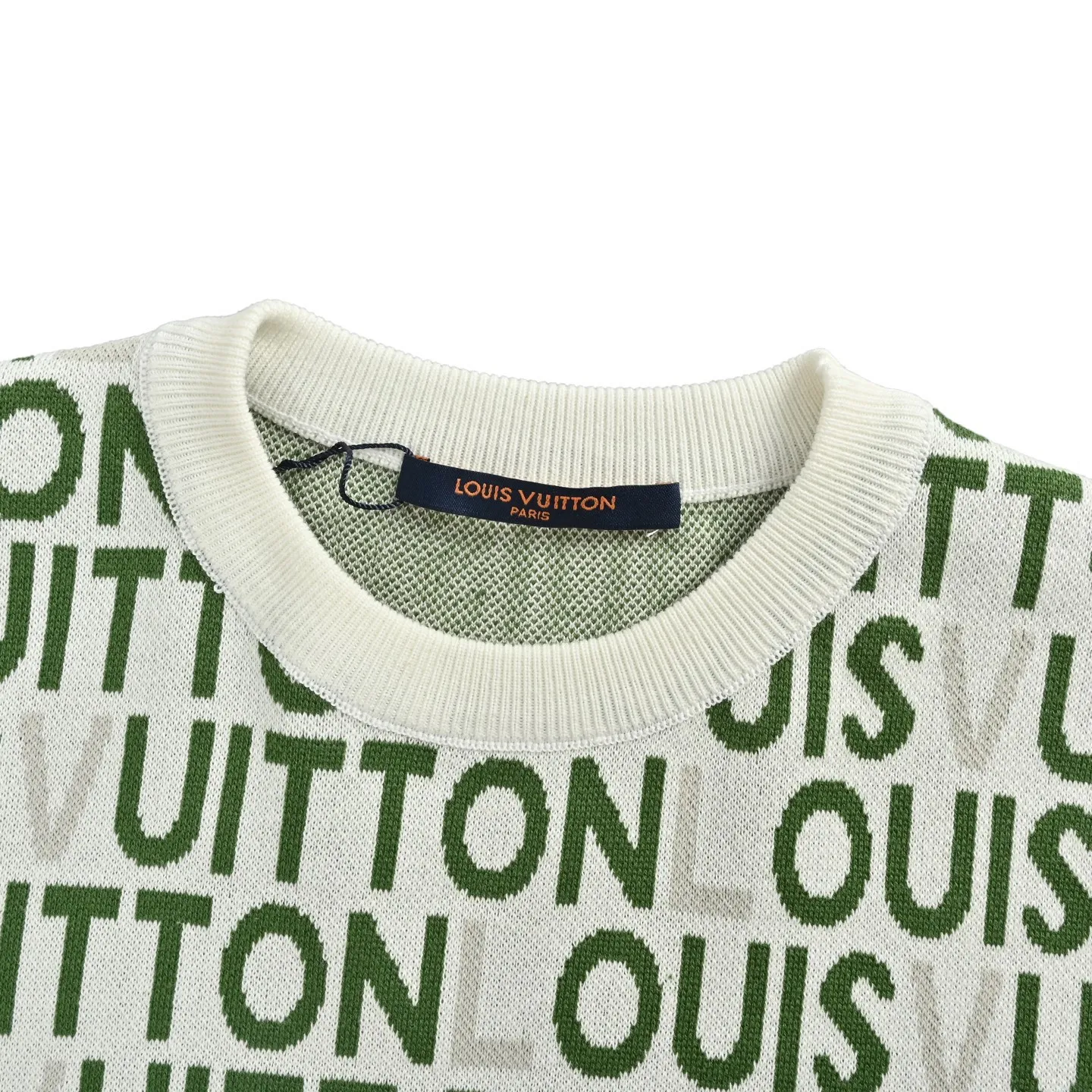 Louis Vuitton/Louis Vuitton 26ss barrage letter jacquard knitted short sleeves